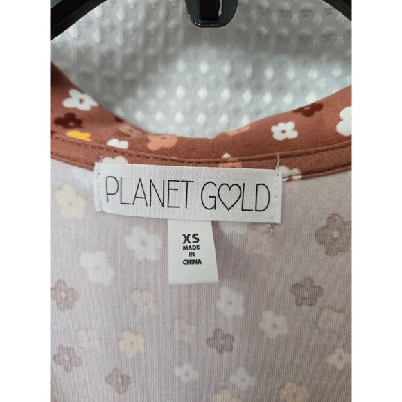 Planet Gold Women's Dress Size XS Brown Floral Print NWT Soft Church Work Career - Picture 3 of 5